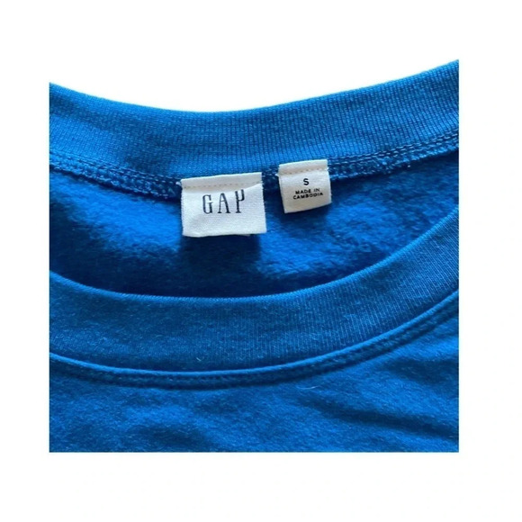 GAP Blue with Pink Logo Long Sleeve Soft Cozy Sweatshirt Women’s Small - Picture 3 of 7